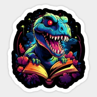 Dinosaur Reads Book Sticker